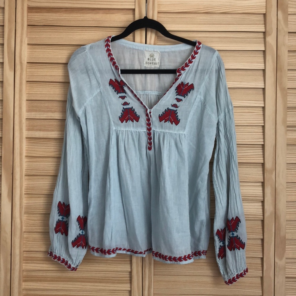 Blue Boheme Bohemian Blouse